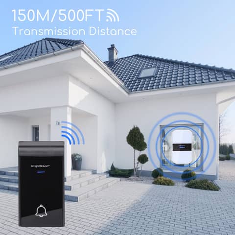 Kit campanello digitale wireless AC bianco, nero Aigostar 10x6x6,5/7,2x2x4 cm - 197919